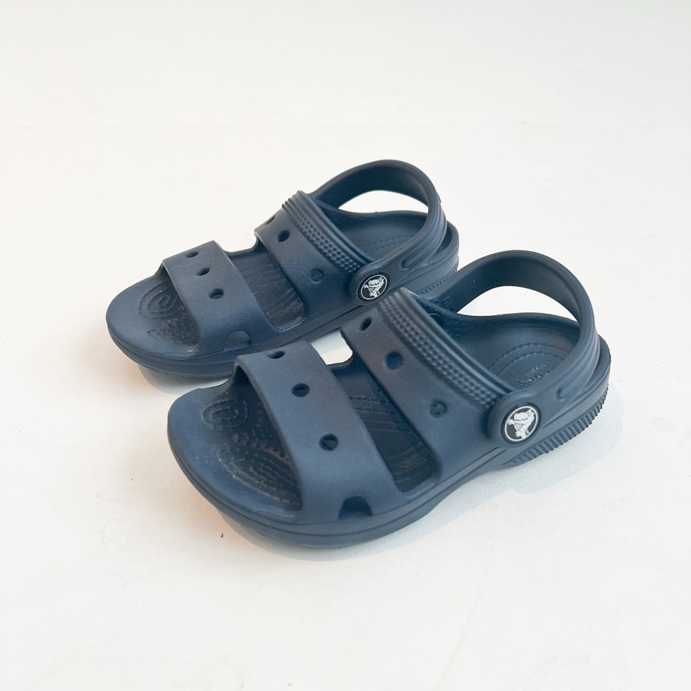 CROCS Kids Navy Blue Strap Sandals